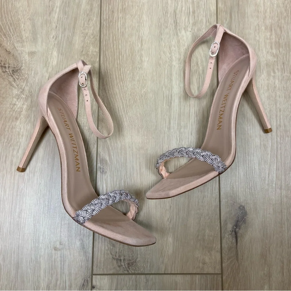 Stuart Weitzman Nudistcurve 100 Highshine Sandal Size 9.5